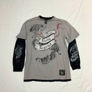 VTG 90s Y2K Rare FUBU The Collection Layered T-Shirt Mens Older Brother Core